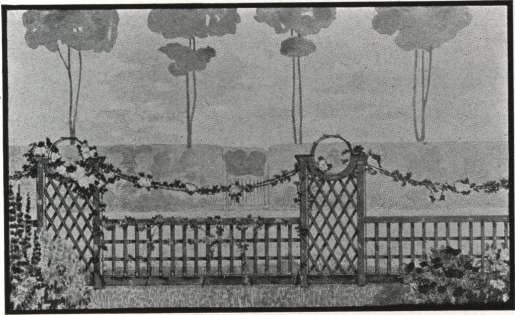 An illustration from Catalog of garden furniture, arbors, pergolas, gateways, trellises, fences, etc., 1920, leaf 86