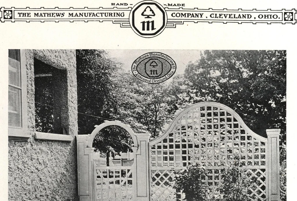 An illustration from Catalog of garden furniture, arbors, pergolas, gateways, trellises, fences, etc., 1920, leaf 87
