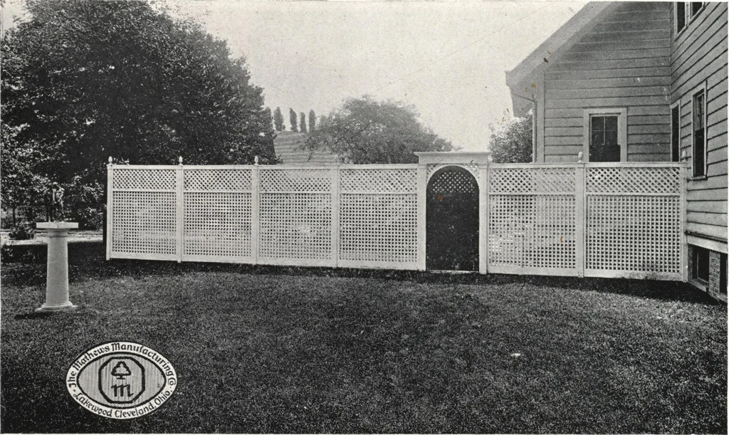 An illustration from Catalog of garden furniture, arbors, pergolas, gateways, trellises, fences, etc., 1920, leaf 87