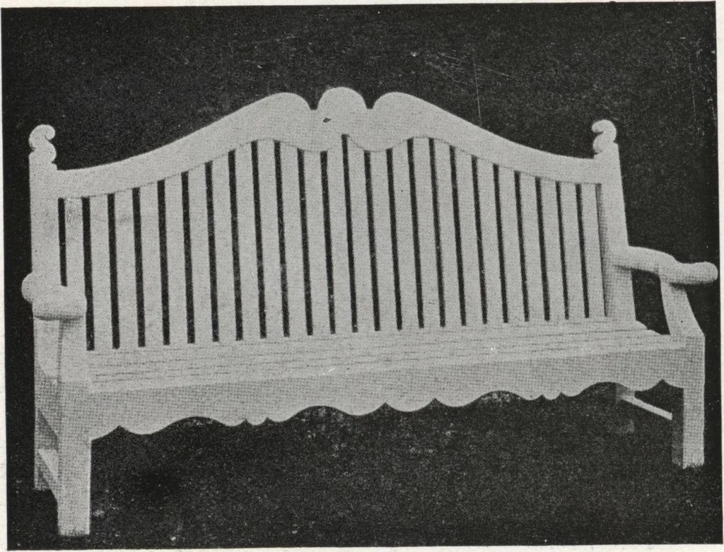 An illustration from Catalog of garden furniture, arbors, pergolas, gateways, trellises, fences, etc., 1920, leaf 9