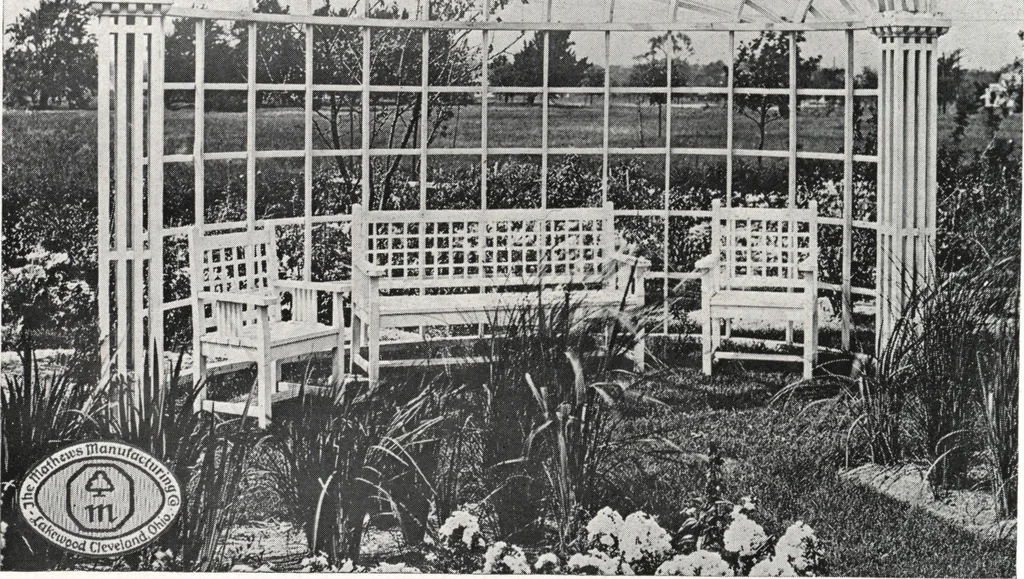 An illustration from Catalog of garden furniture, arbors, pergolas, gateways, trellises, fences, etc., 1920, leaf 93