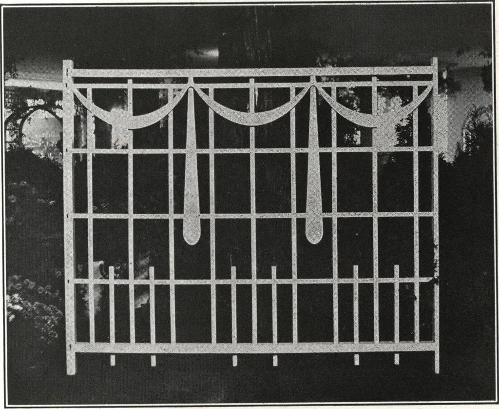 An illustration from Catalog of garden furniture, arbors, pergolas, gateways, trellises, fences, etc., 1920, leaf 94
