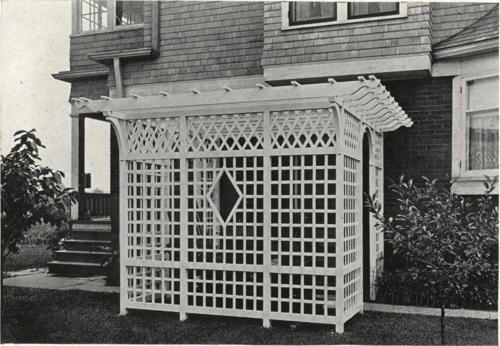 An illustration from Catalog of garden furniture, arbors, pergolas, gateways, trellises, fences, etc., 1920, leaf 98