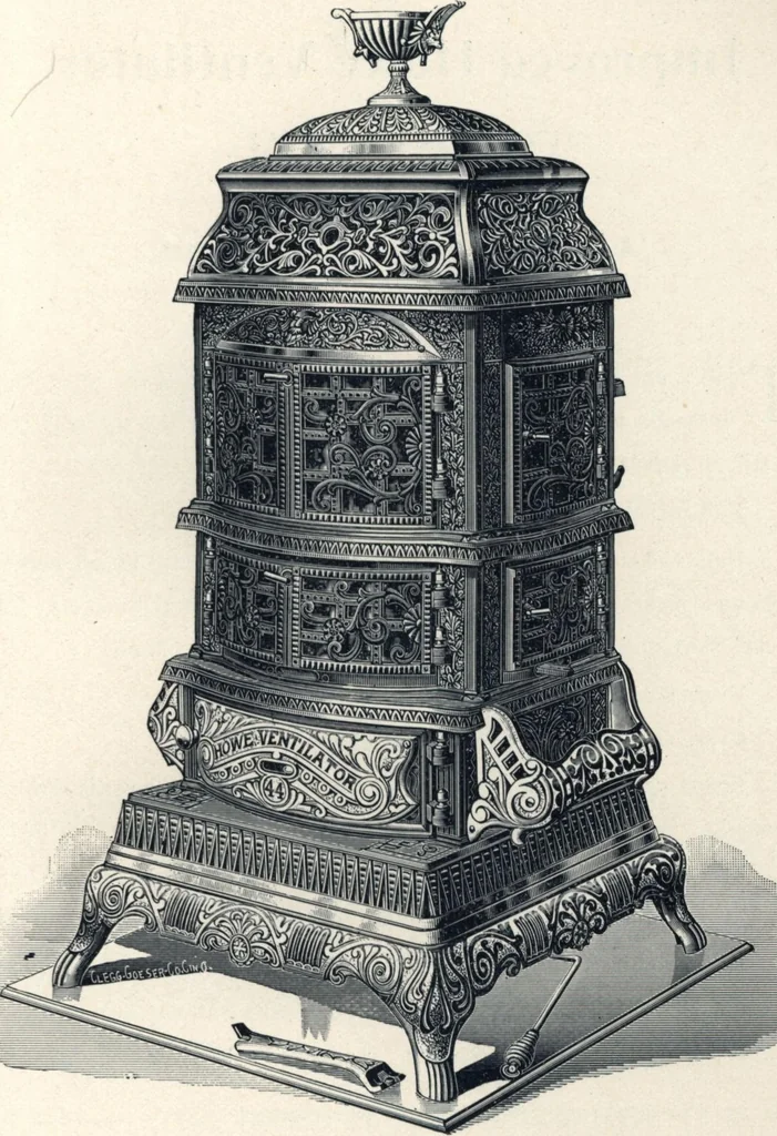 An illustration from Catalogue and price list of the improved Howe ventilating stoves, 1893, leaf 10