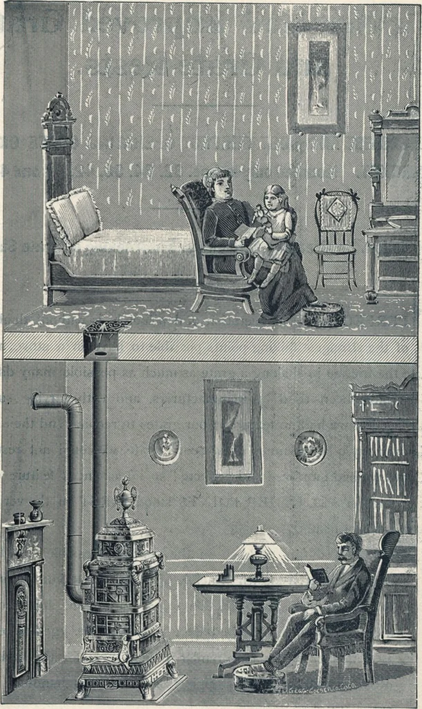 An illustration from Catalogue and price list of the improved Howe ventilating stoves, 1893, leaf 26