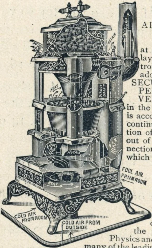 An illustration from Catalogue and price list of the improved Howe ventilating stoves, 1893, leaf 45