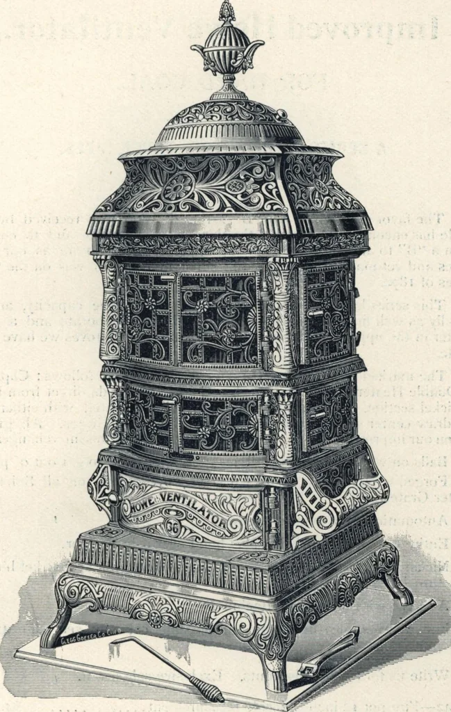 An illustration from Catalogue and price list of the improved Howe ventilating stoves, 1893, leaf 8