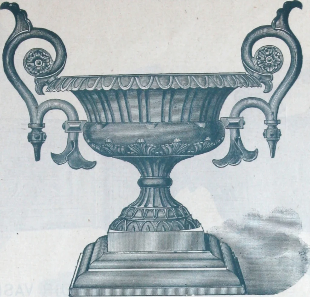 An illustration from Catalogue of vases, settees, fountains and other lawn furniture, 1904, leaf 10