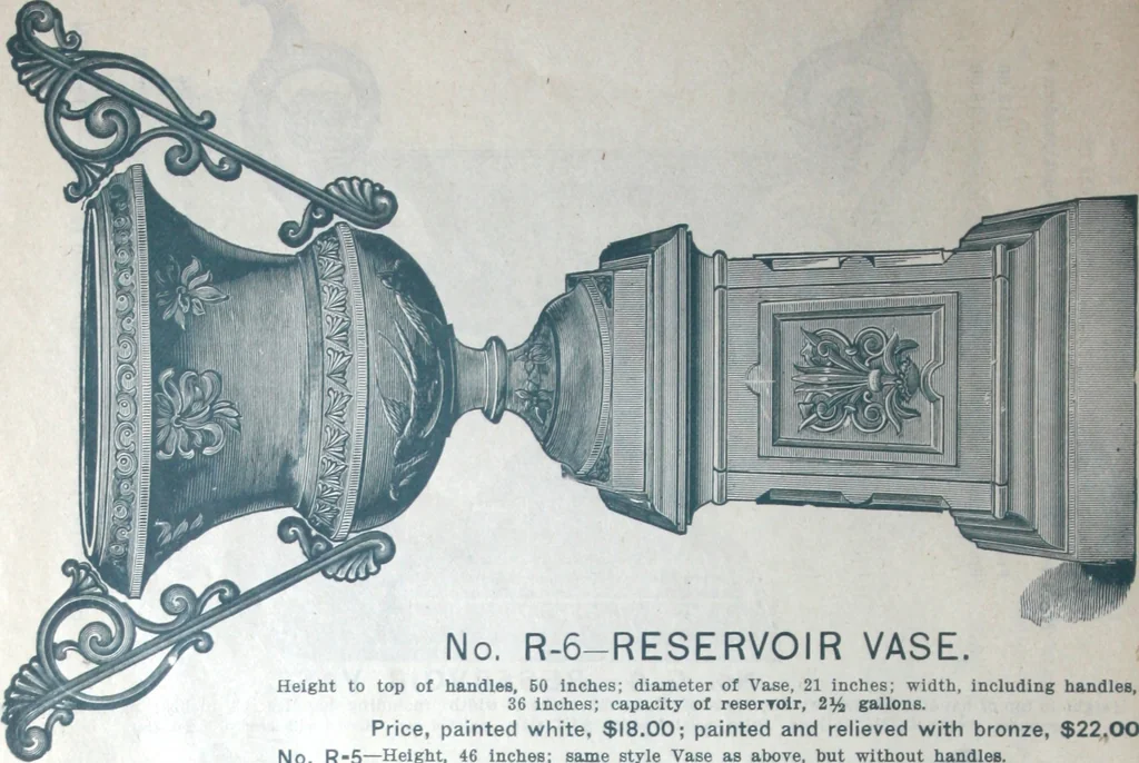 An illustration from Catalogue of vases, settees, fountains and other lawn furniture, 1904, leaf 11