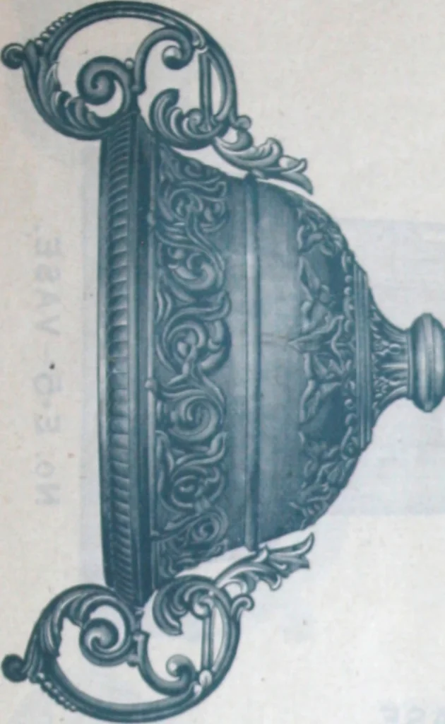 An illustration from Catalogue of vases, settees, fountains and other lawn furniture, 1904, leaf 14