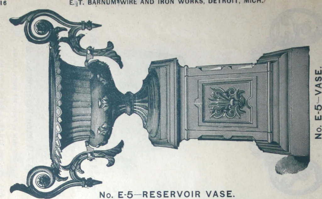 An illustration from Catalogue of vases, settees, fountains and other lawn furniture, 1904, leaf 15