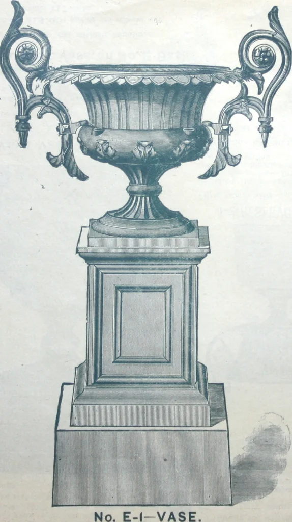 An illustration from Catalogue of vases, settees, fountains and other lawn furniture, 1904, leaf 15
