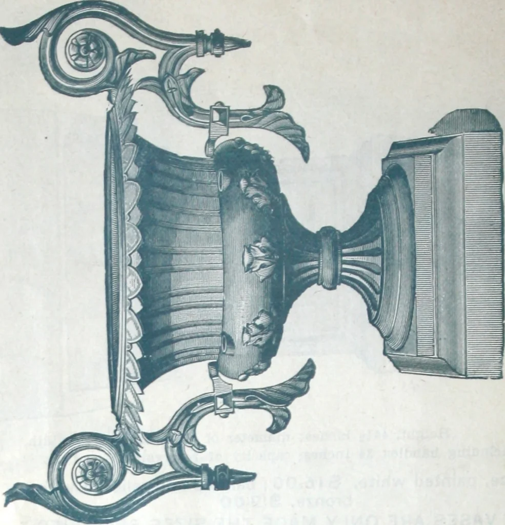 An illustration from Catalogue of vases, settees, fountains and other lawn furniture, 1904, leaf 17