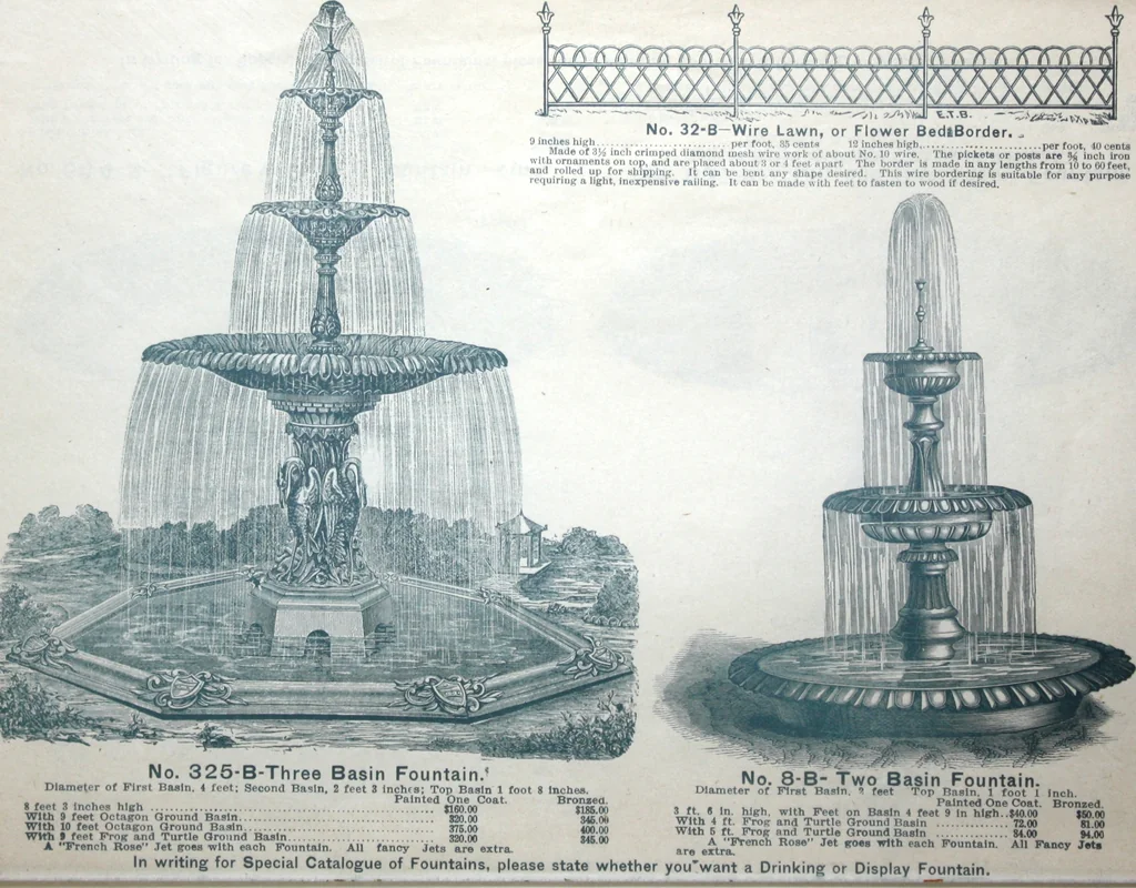 An illustration from Catalogue of vases, settees, fountains and other lawn furniture, 1904, leaf 27