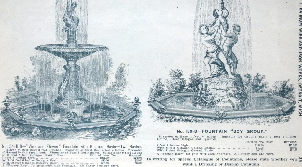 An illustration from Catalogue of vases, settees, fountains and other lawn furniture, 1904, leaf 28