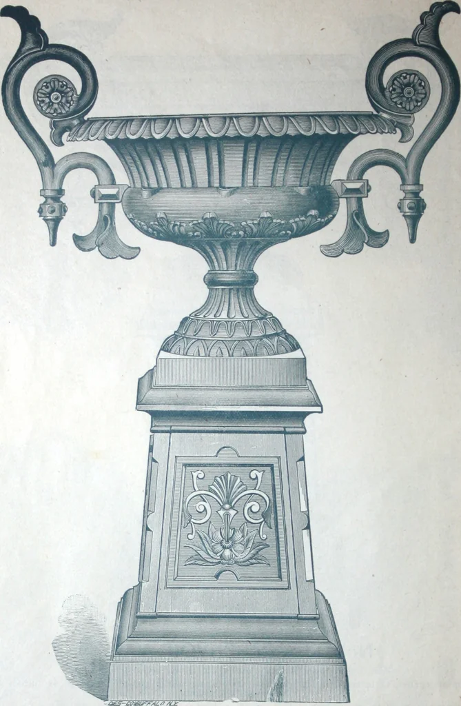 An illustration from Catalogue of vases, settees, fountains and other lawn furniture, 1904, leaf 7