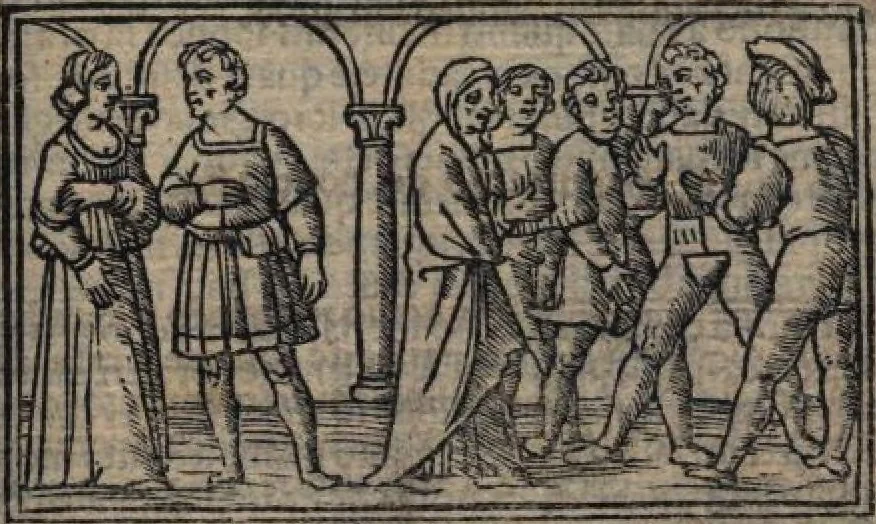 An illustration from Celestina (Fernando de Rojas), 1519, leaf 132