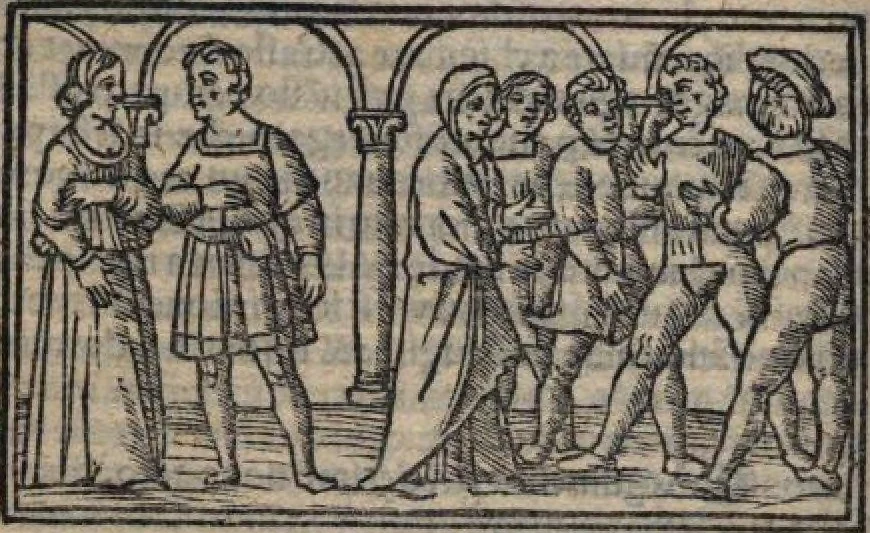 An illustration from Celestina (Fernando de Rojas), 1519, leaf 229