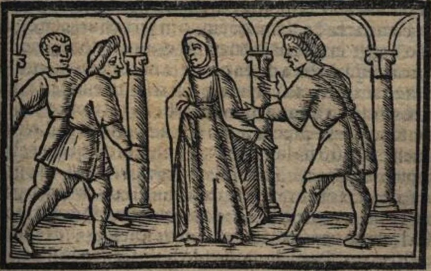 An illustration from Celestina (Fernando de Rojas), 1519, leaf 82