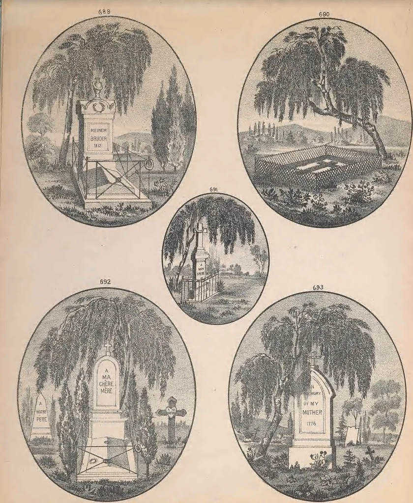 An illustration from Charles T. Menge's price list of ornamental hair jewelry and device work, nos. 32 and 34 John Street, New York, 1873, leaf 108