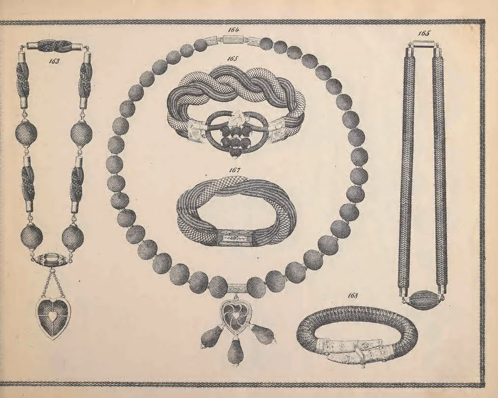 An illustration from Charles T. Menge's price list of ornamental hair jewelry and device work, nos. 32 and 34 John Street, New York, 1873, leaf 22
