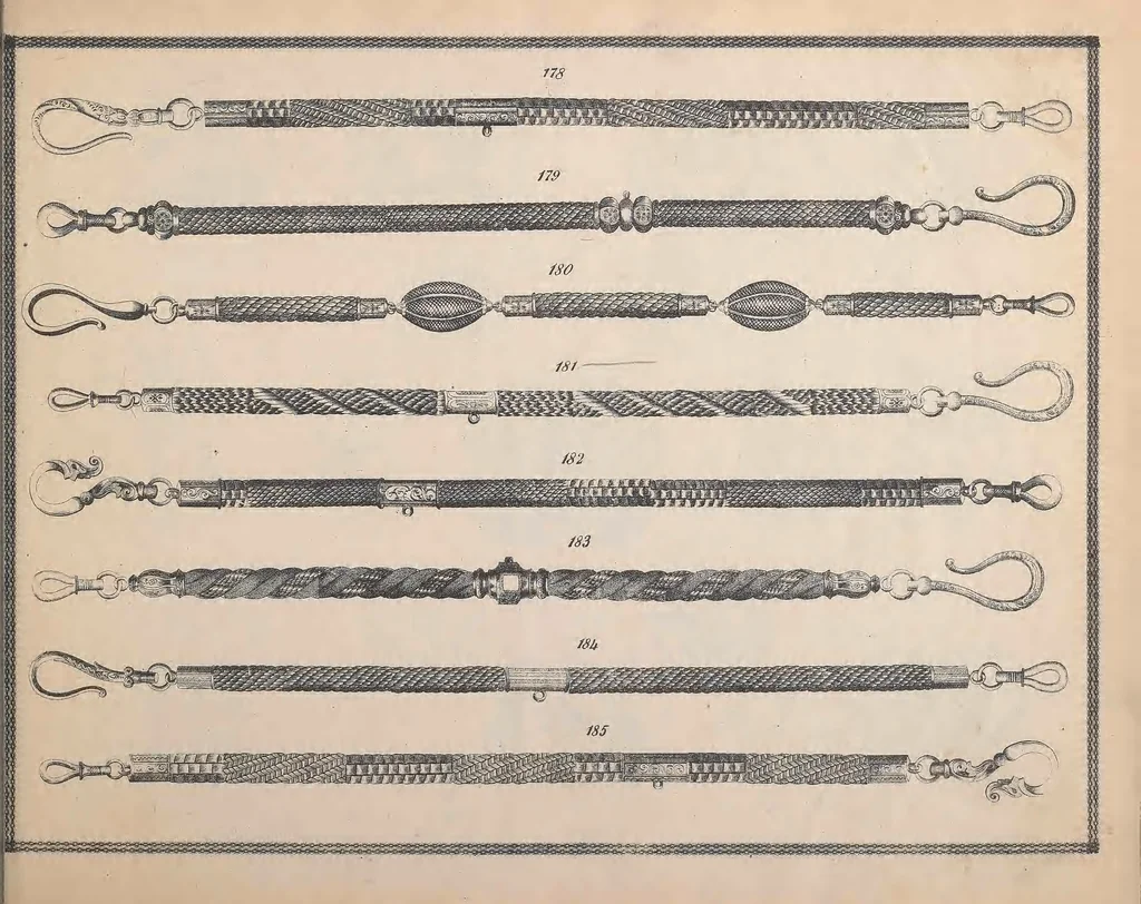 An illustration from Charles T. Menge's price list of ornamental hair jewelry and device work, nos. 32 and 34 John Street, New York, 1873, leaf 28