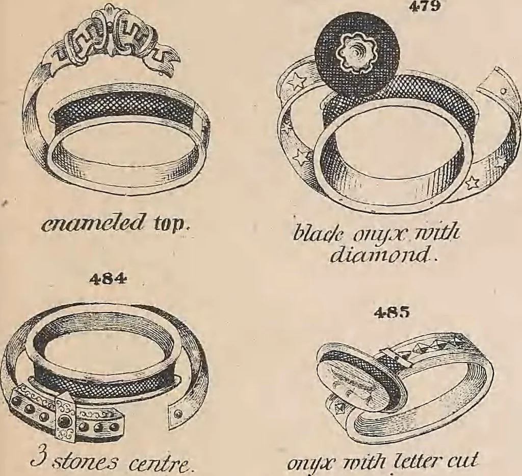 An illustration from Charles T. Menge's price list of ornamental hair jewelry and device work, nos. 32 and 34 John Street, New York, 1873, leaf 66
