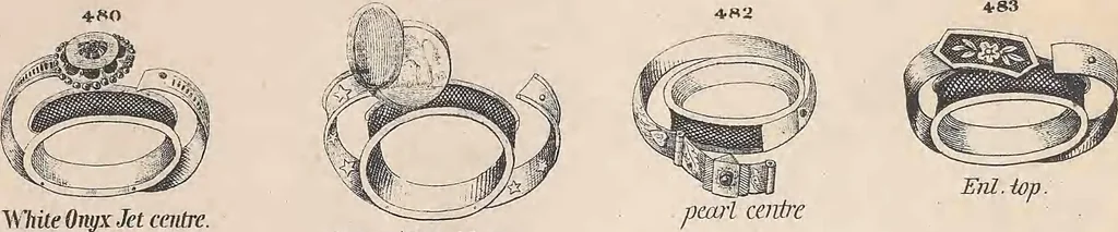 An illustration from Charles T. Menge's price list of ornamental hair jewelry and device work, nos. 32 and 34 John Street, New York, 1873, leaf 66
