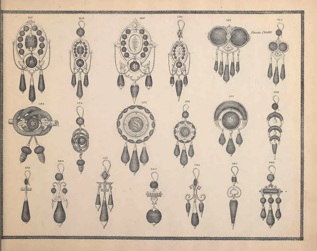 An illustration from Charles T. Menge's price list of ornamental hair jewelry and device work, nos. 32 and 34 John Street, New York, 1873, leaf 72