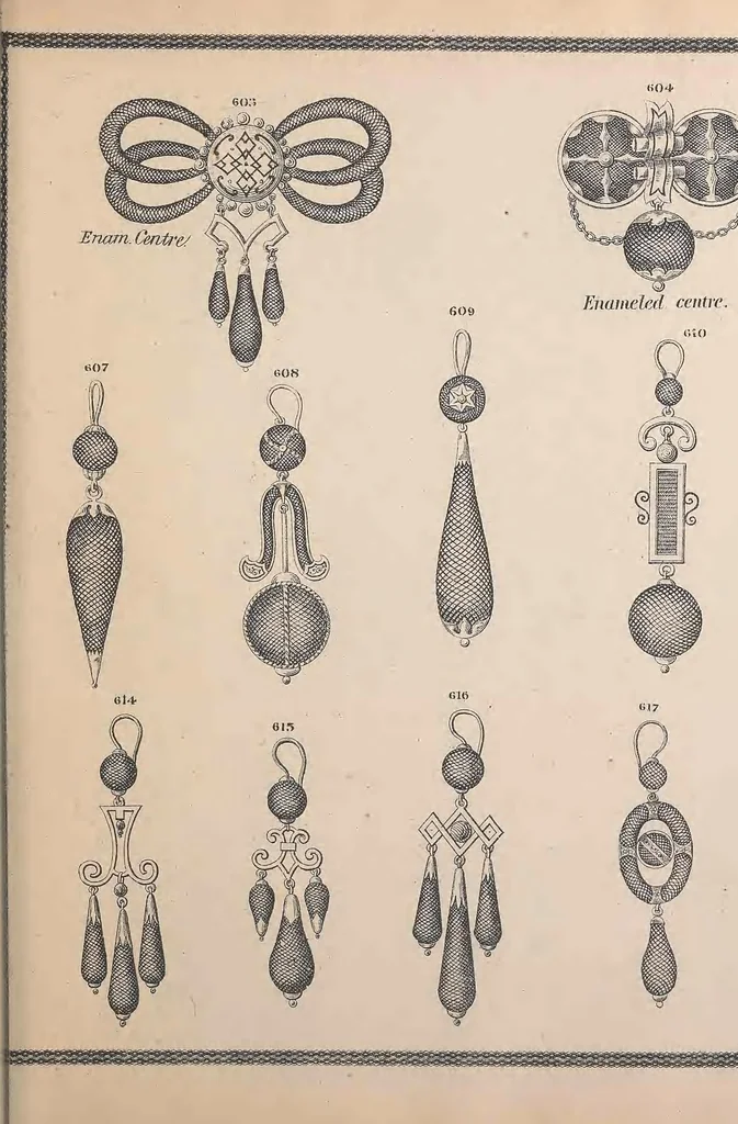 An illustration from Charles T. Menge's price list of ornamental hair jewelry and device work, nos. 32 and 34 John Street, New York, 1873, leaf 76