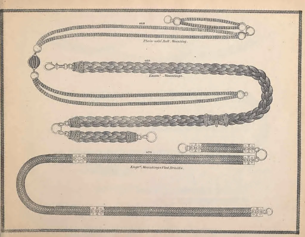 An illustration from Charles T. Menge's price list of ornamental hair jewelry and device work, nos. 32 and 34 John Street, New York, 1873, leaf 90