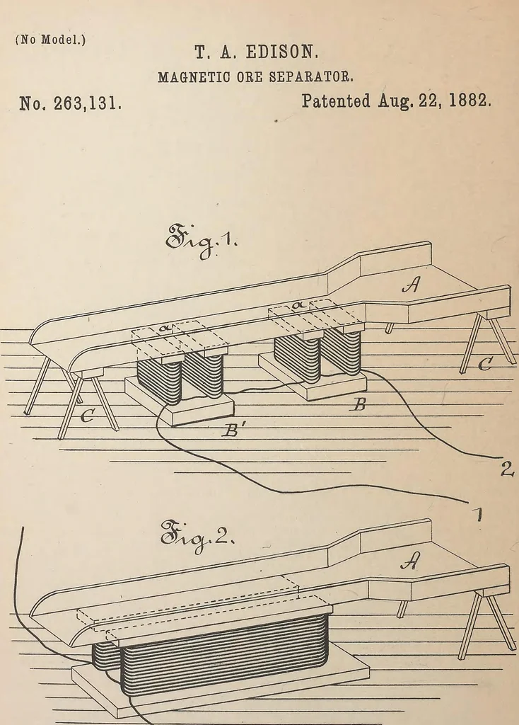 An illustration from Collection of United States patents granted to Thomas A. Edison, 1869-1884, 1869, leaf 1049