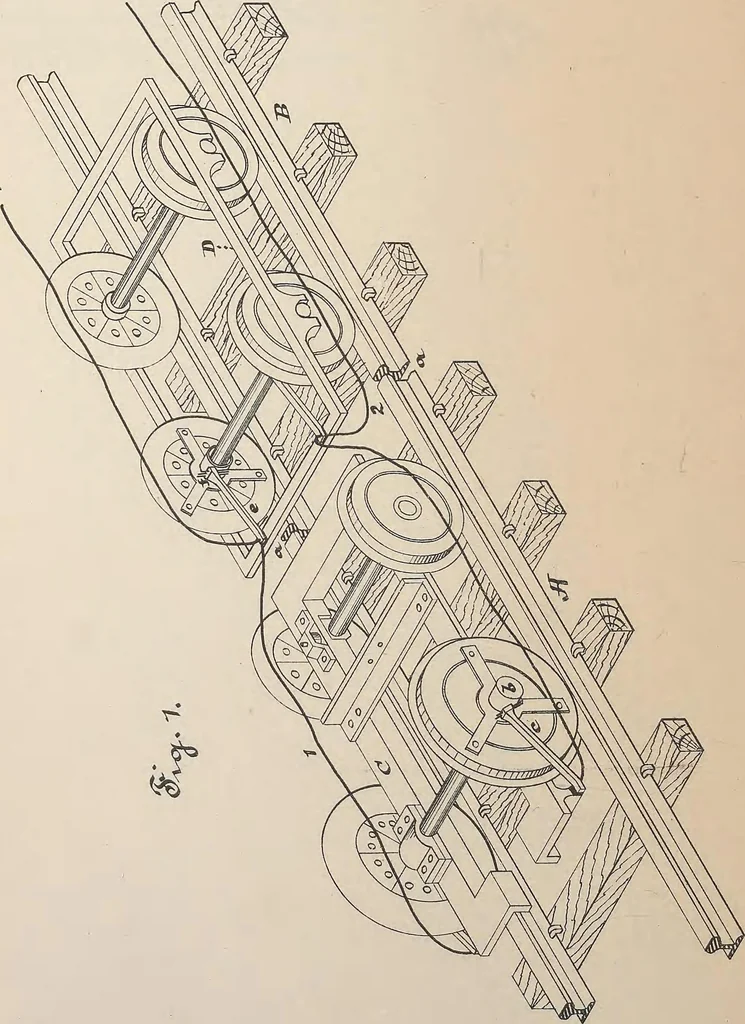An illustration from Collection of United States patents granted to Thomas A. Edison, 1869-1884, 1869, leaf 1053