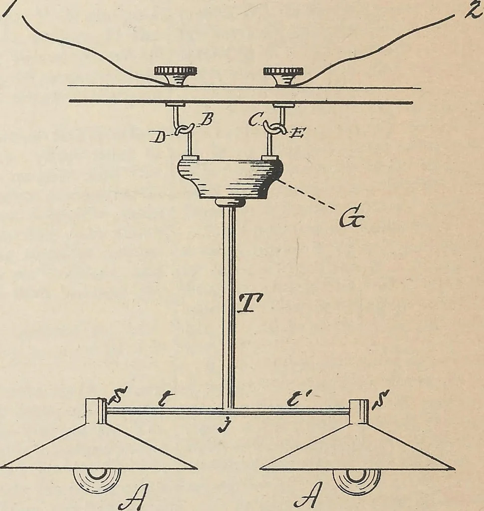 An illustration from Collection of United States patents granted to Thomas A. Edison, 1869-1884, 1869, leaf 1081