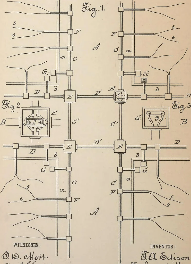 An illustration from Collection of United States patents granted to Thomas A. Edison, 1869-1884, 1869, leaf 1101