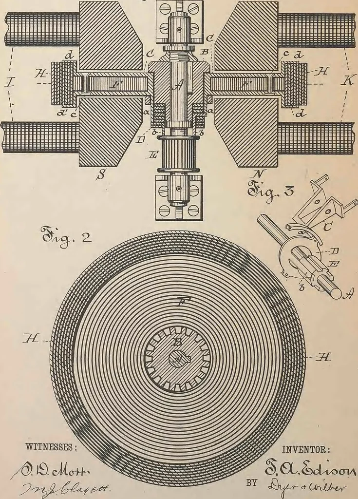 An illustration from Collection of United States patents granted to Thomas A. Edison, 1869-1884, 1869, leaf 1105