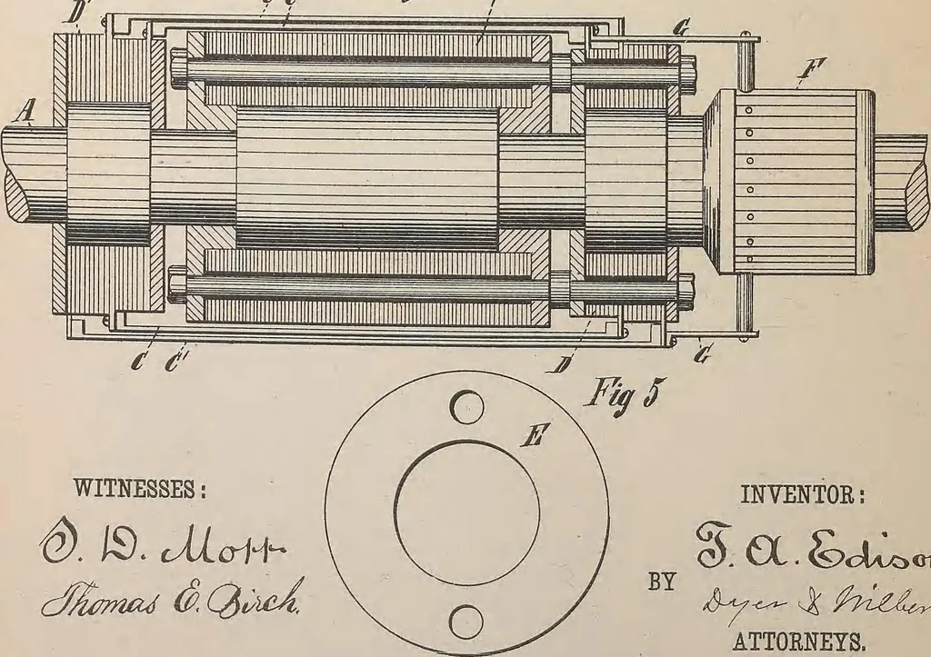 An illustration from Collection of United States patents granted to Thomas A. Edison, 1869-1884, 1869, leaf 1117
