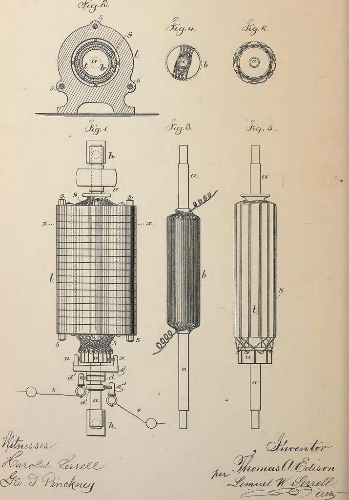 An illustration from Collection of United States patents granted to Thomas A. Edison, 1869-1884, 1869, leaf 1155