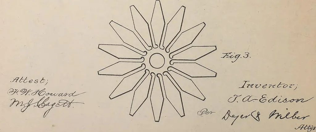 An illustration from Collection of United States patents granted to Thomas A. Edison, 1869-1884, 1869, leaf 1185
