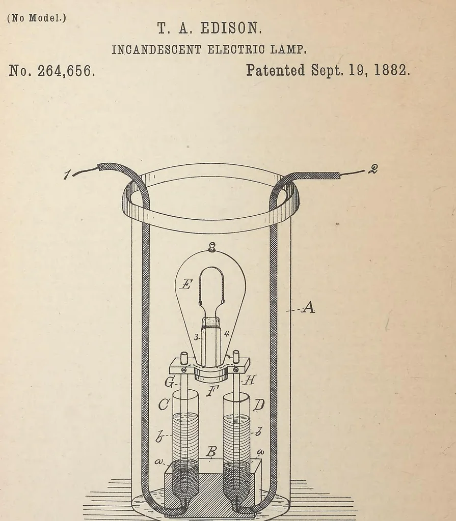 An illustration from Collection of United States patents granted to Thomas A. Edison, 1869-1884, 1869, leaf 1209
