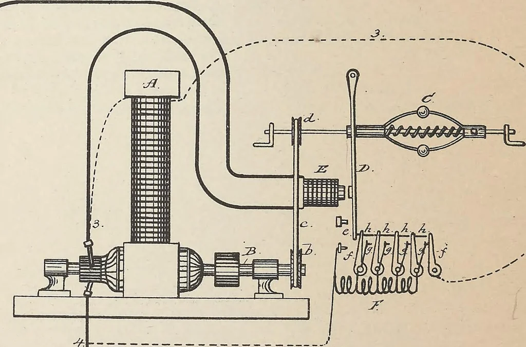 An illustration from Collection of United States patents granted to Thomas A. Edison, 1869-1884, 1869, leaf 1251