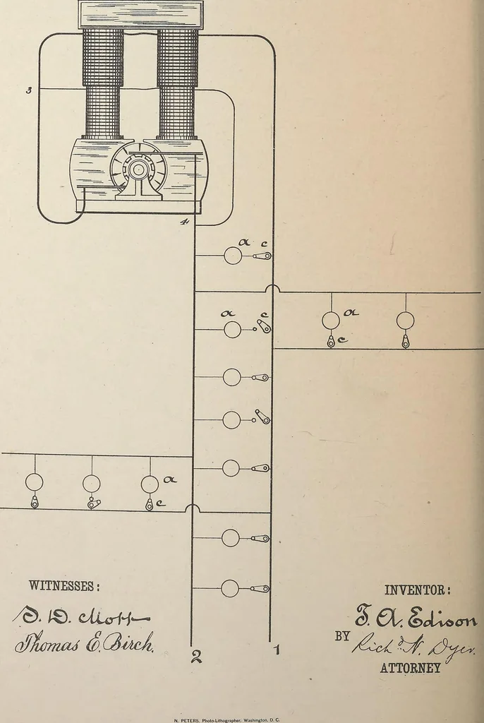 An illustration from Collection of United States patents granted to Thomas A. Edison, 1869-1884, 1869, leaf 1263