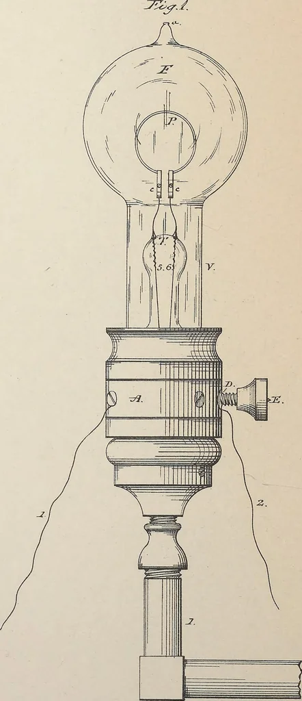 An illustration from Collection of United States patents granted to Thomas A. Edison, 1869-1884, 1869, leaf 1291