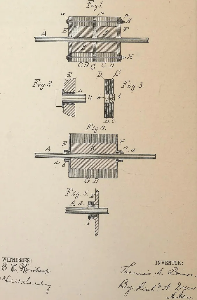 An illustration from Collection of United States patents granted to Thomas A. Edison, 1869-1884, 1869, leaf 1343