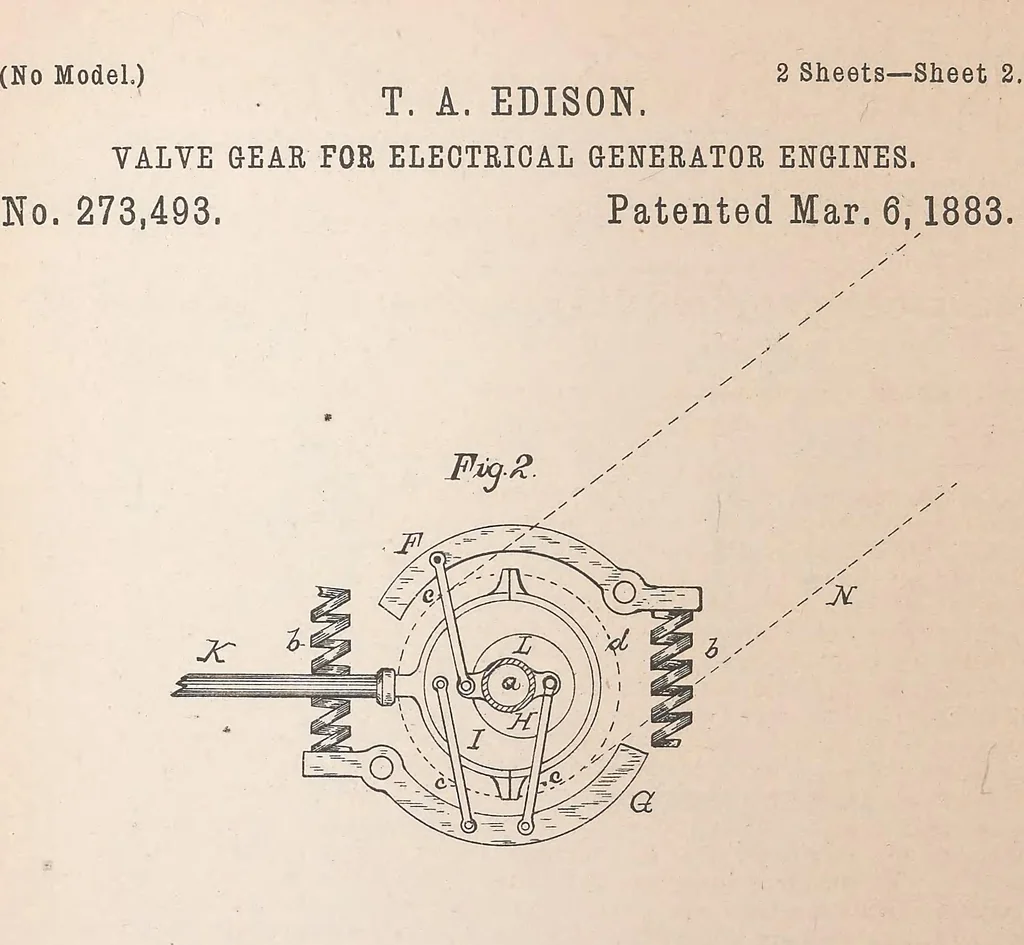 An illustration from Collection of United States patents granted to Thomas A. Edison, 1869-1884, 1869, leaf 1435