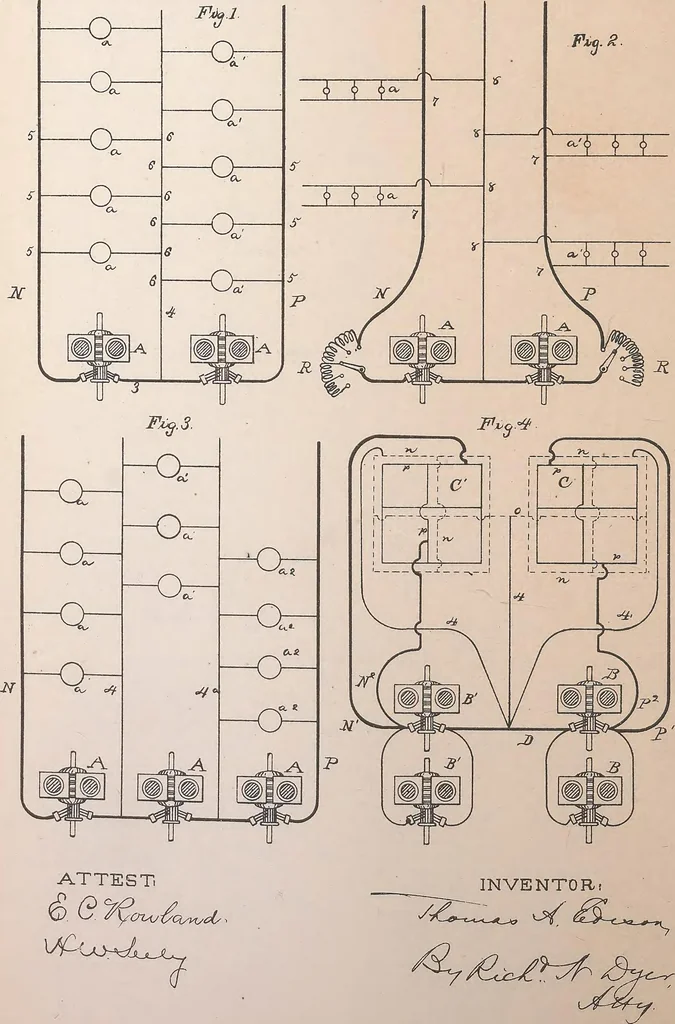 An illustration from Collection of United States patents granted to Thomas A. Edison, 1869-1884, 1869, leaf 1453