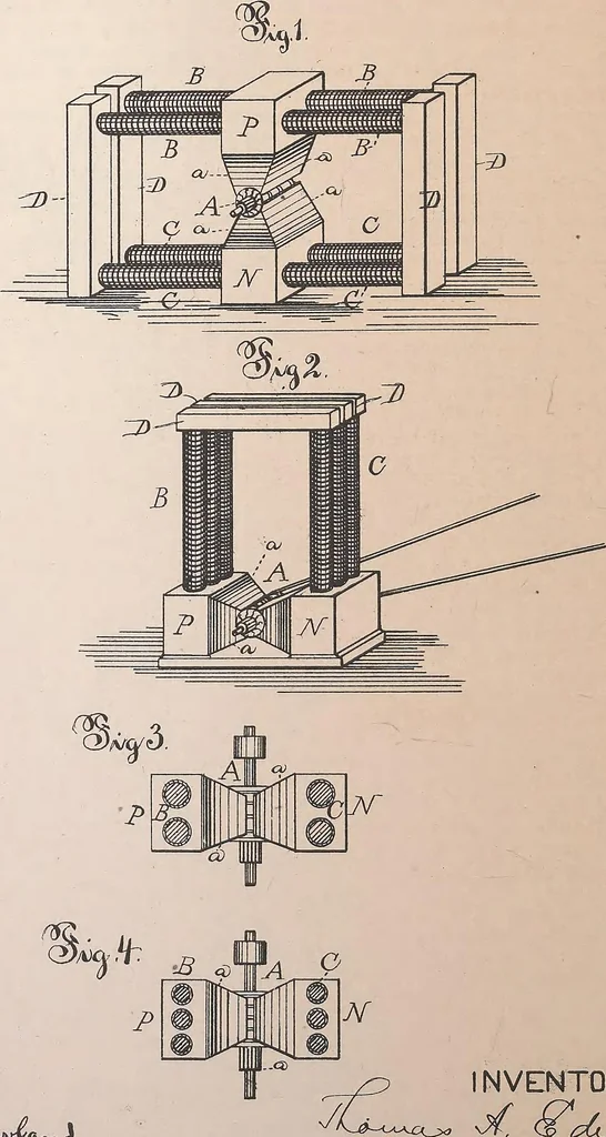 An illustration from Collection of United States patents granted to Thomas A. Edison, 1869-1884, 1869, leaf 1581