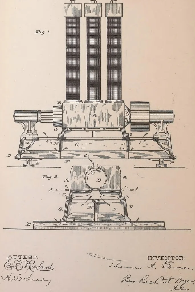 An illustration from Collection of United States patents granted to Thomas A. Edison, 1869-1884, 1869, leaf 1623