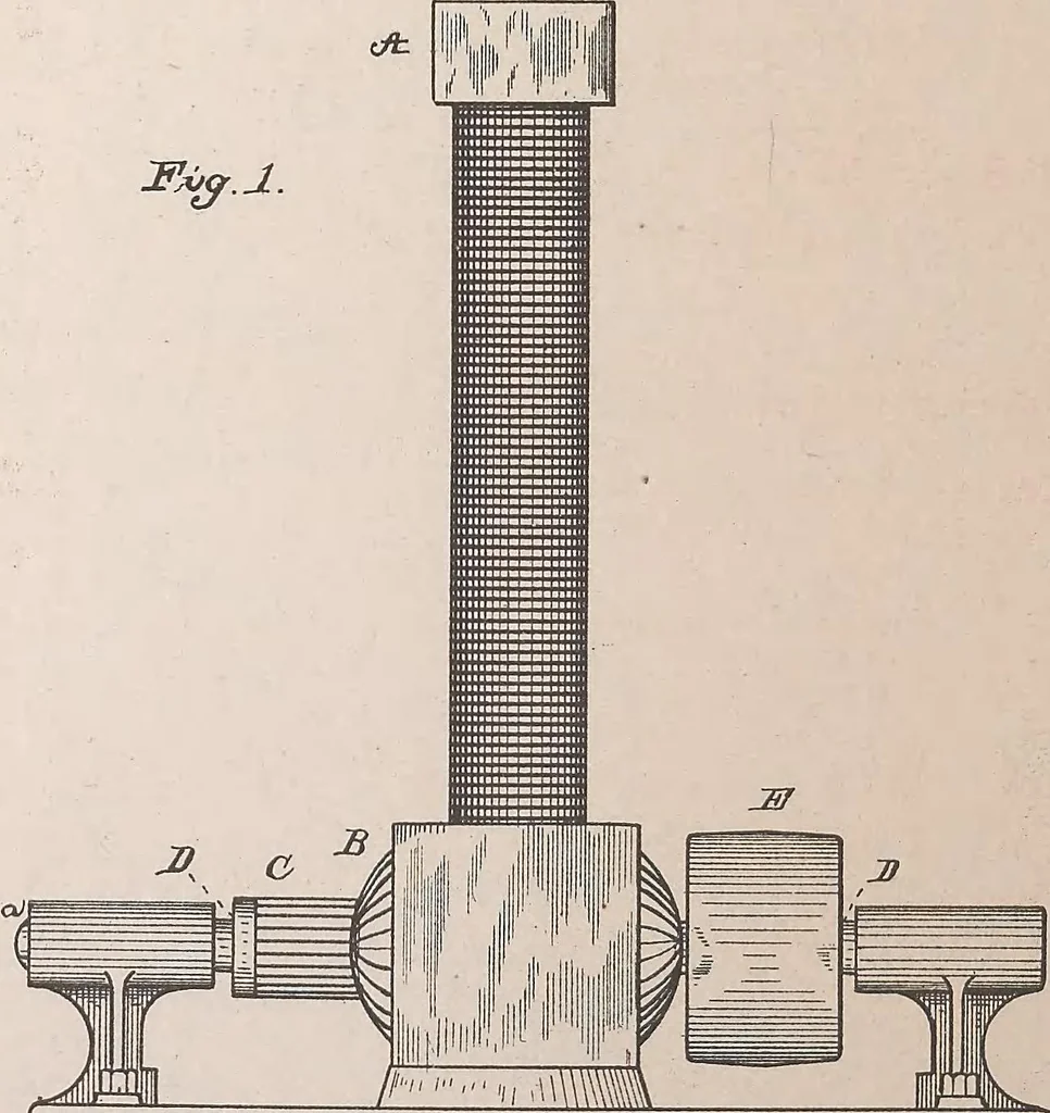 An illustration from Collection of United States patents granted to Thomas A. Edison, 1869-1884, 1869, leaf 1629