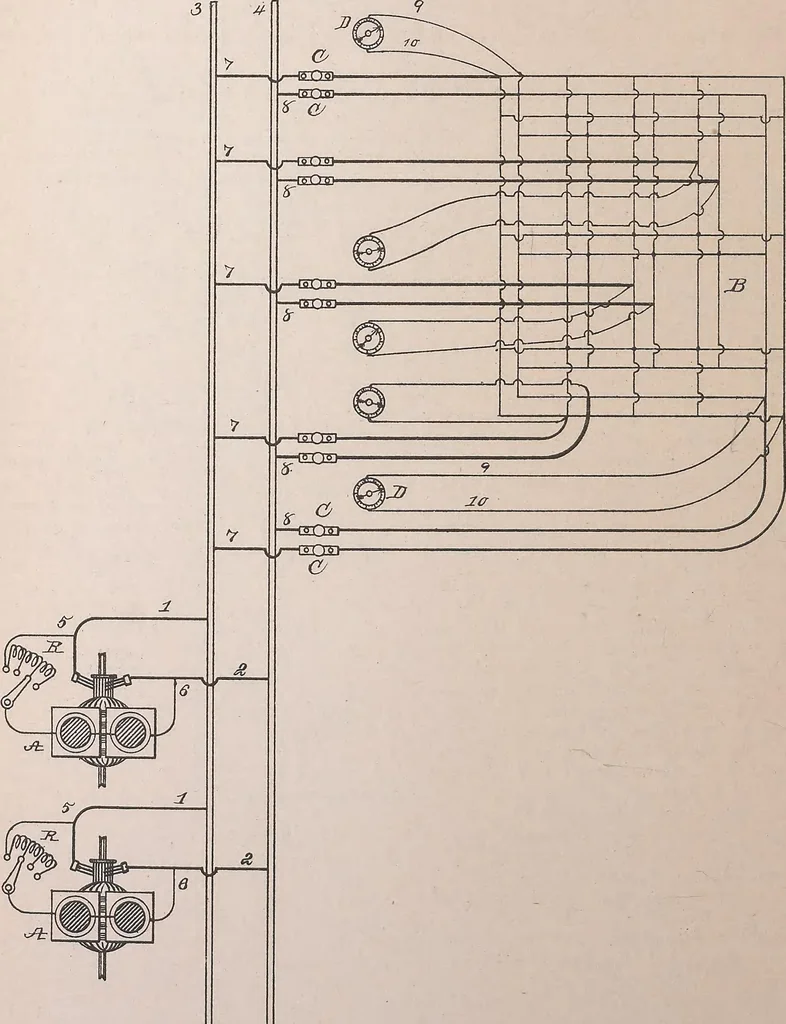 An illustration from Collection of United States patents granted to Thomas A. Edison, 1869-1884, 1869, leaf 1637
